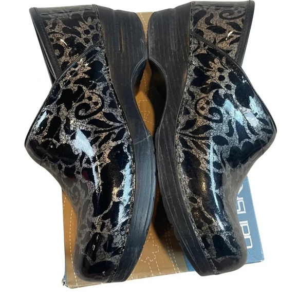 DANSKO black & silver patent leather professional silver clogs size 40 (9.5/10) - Picture 4 of 7